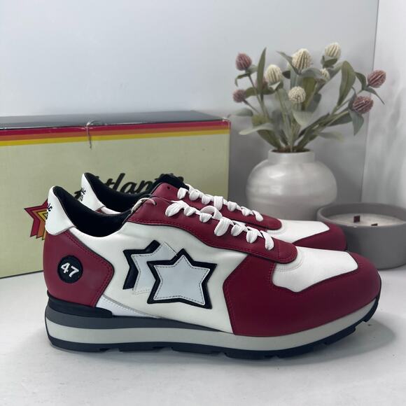 Atlantic Star Lace Up Sneaker Leather Shoes Bolla 090325 Men's 13/EU 46 NWB - Picture 1 of 10